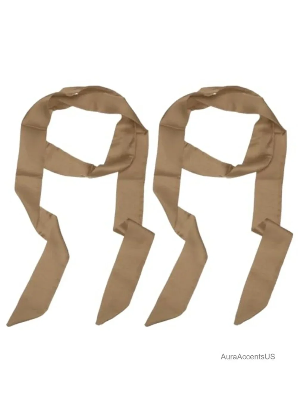 Faux Silk Ribbon Scarf Long Skinny Neckerchief Solid